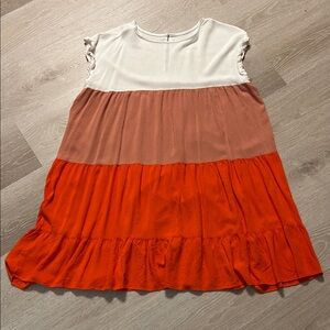 Anna-Kaci Tiered Ruffled Colorful Sleeveless Plus Size Dress Sz 2XL